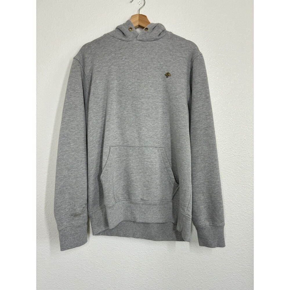 LRG Hoodie Mens Large Gray Fleece Pullover Kangaroo Pocket Embroidered Logo